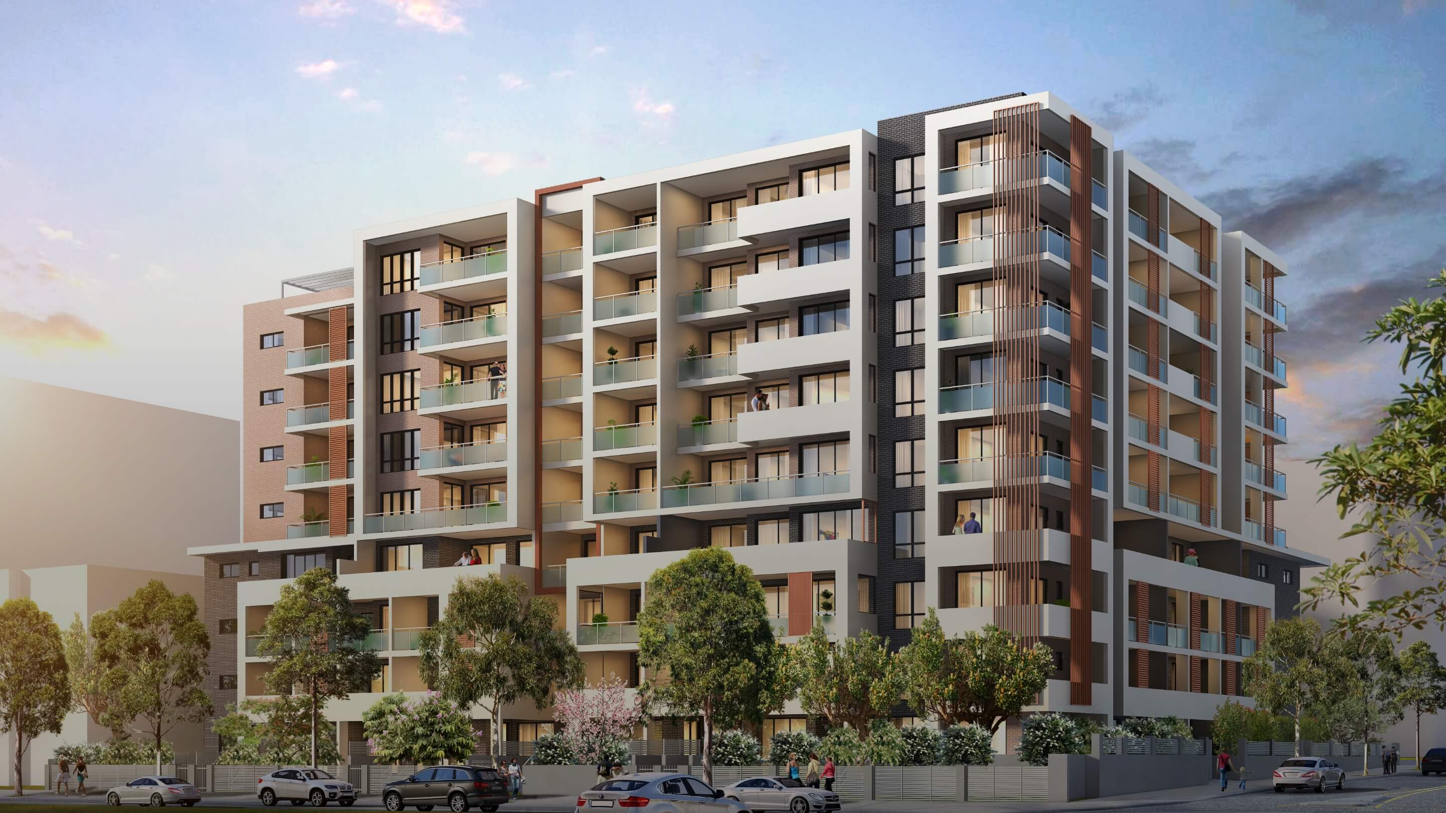 A photograph showcasing the exterior of Goulburn Street's vertical village apartment complex